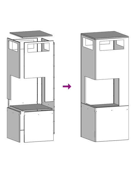 Focolare Marrone 35 x 35 x 100 cm Acciaio