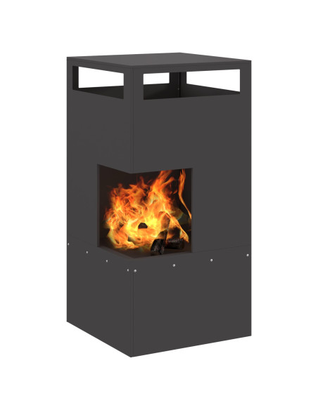 Pala di Fuoco  Nera 50x50x100 cm Acciaio