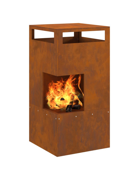 Focolare 50x50x100 cm Acciaio inossidabile