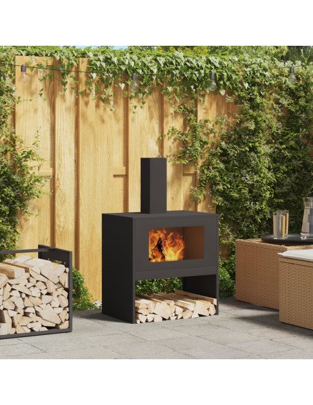 Focolare Nero 60 x 40 x 96 cm Acciaio