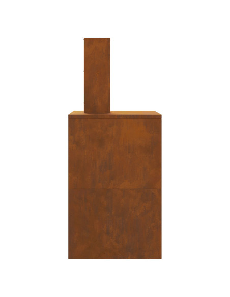 Camino da Foco con Camino 60x40x96 cm Acciaio Invecchiato