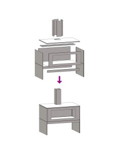 Focolare Nero 80 x 50 x 96 cm Acciaio laminato a freddo 2