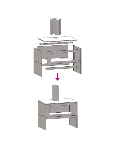 Focolare Nero 80 x 50 x 96 cm Acciaio laminato a freddo