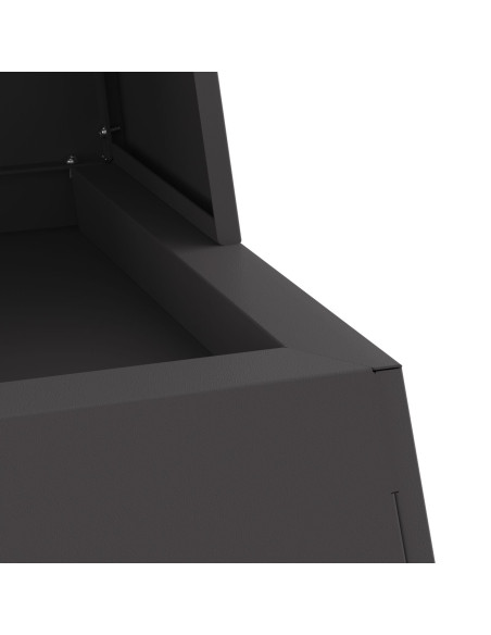 Focolare con spazio per legna Nero 60x35x100 cm Acciaio
