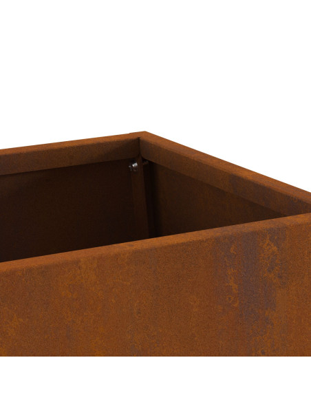 Focolare con deposito per tronchi 60x35x100 cm in acciaio resistente alle intemperie