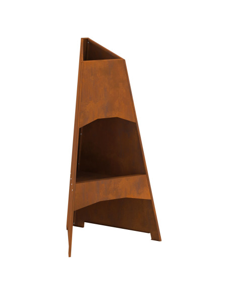 Focolare a Piramide 50x45x95 cm in Acciaio Invecchiato