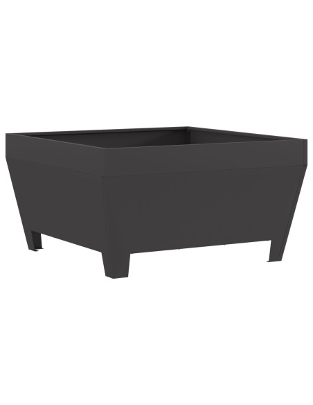 Braciere Quadrato Nero 80x80x43 cm in Acciaio -