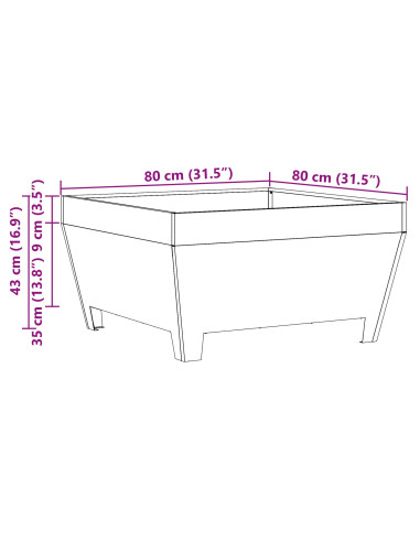 Focolare Marrone 80 x 80 x 43 cm