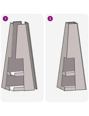 Focolare Nero 35 x 35 x 100 cm Acciaio