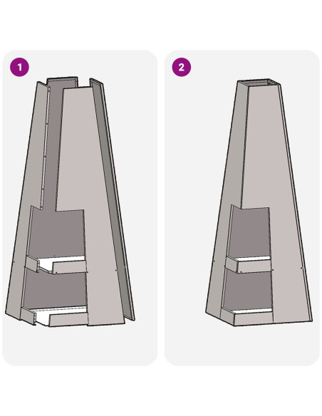 Focolare Nero 35 x 35 x 100 cm Acciaio
