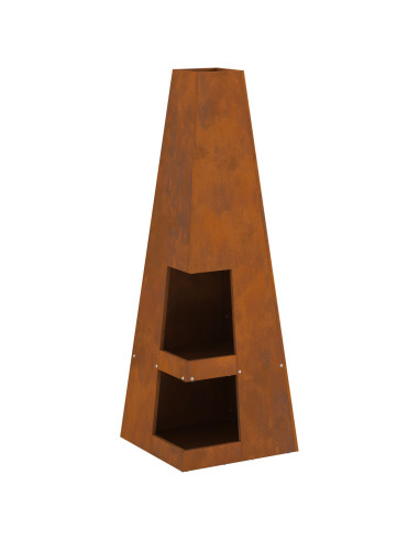 Focolare Marrone 35 x 35 x 100 cm Acciaio CorTen