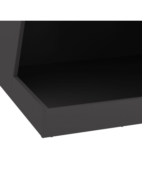Focolare con Magazzino per Legna Nero 50x50x100 cm Acciaio