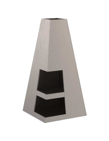 Braciere con Stoccaggio per Legna 50x50x100 cm Acciaio Inossidabile