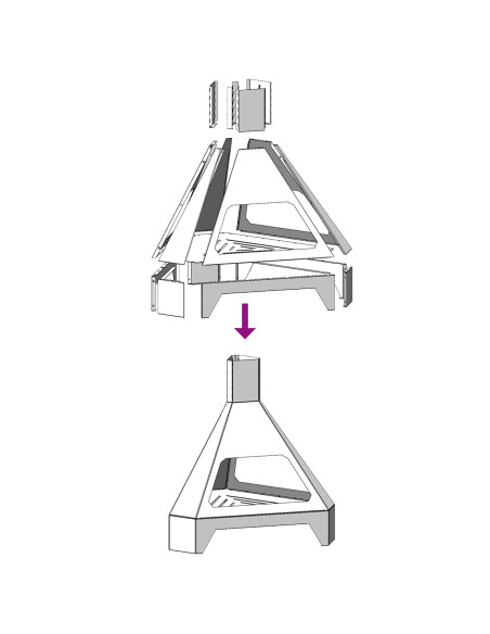 Focolare Marrone 50 x 43 x 52 cm