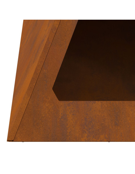Caminetto a Piramide 50x50x51 cm Acciaio Invecchiato