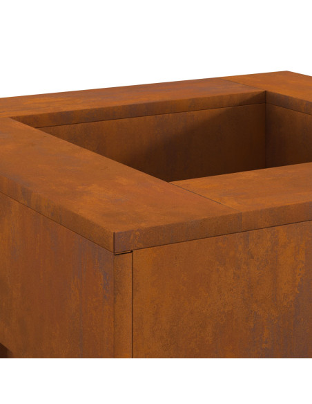 Caminetto Quadrato 60x60x30 cm in Acciaio Resistente alle Intemperie di