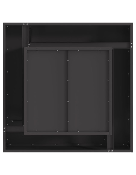 Braciere Quadrato Nero 80x80x40 cm in Acciaio