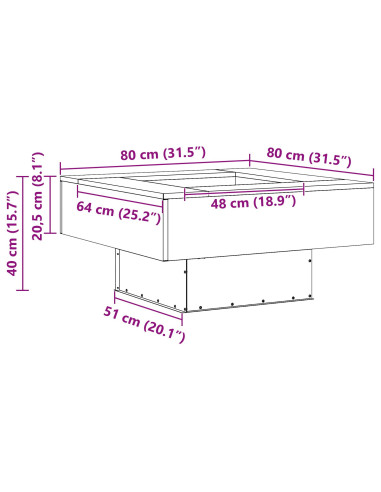 Focolare Marrone 80 x 80 x 40 cm