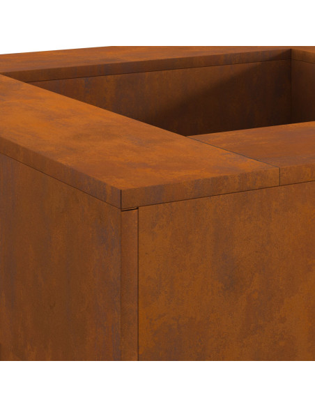 Braciere Quadrato  80x80x40 cm in Acciaio Invecchiato