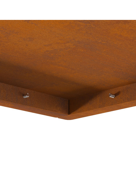 Braciere Quadrato  80x80x40 cm in Acciaio Invecchiato
