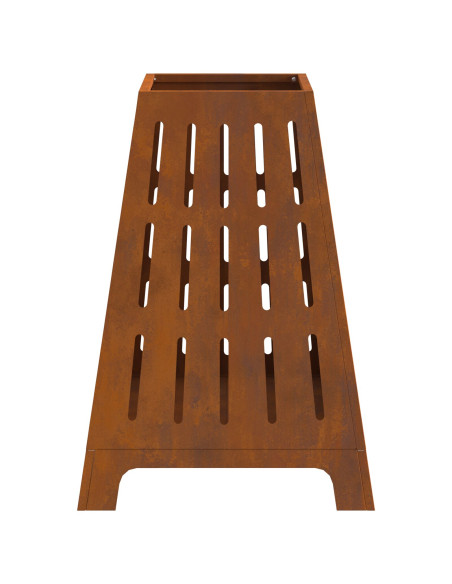 Focolare Quadrato 50x50x70 cm Acciaio Invecchiato