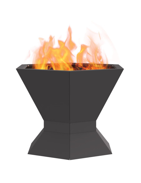 Bracere Esagonale Nero 50x50x40 cm Acciaio