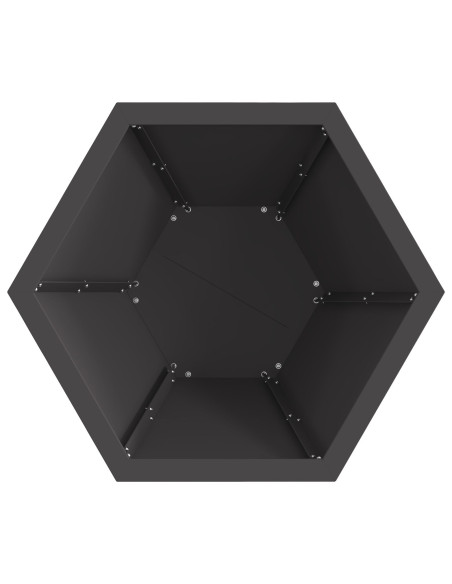 Bracere Esagonale Nero 50x50x40 cm Acciaio