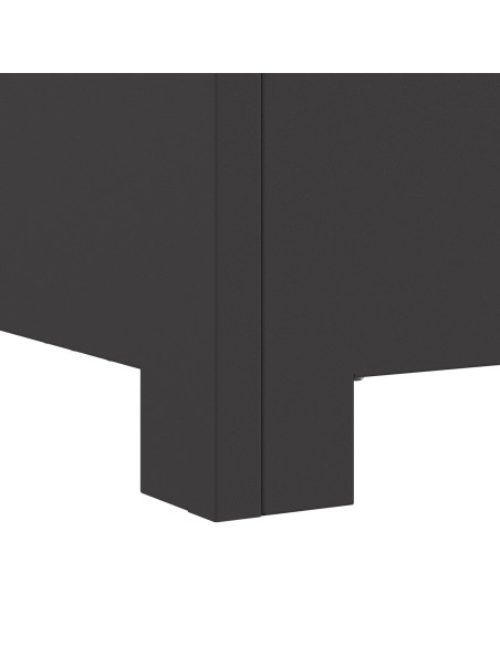 Braciere Quadrato Nero 60x60x30 cm Acciaio