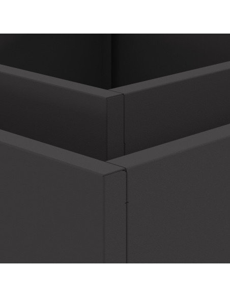 Braciere Quadrato Nero 60x60x30 cm Acciaio