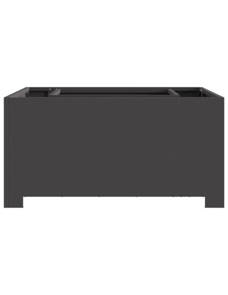 Braciere Quadrato Nero 80x80x40 cm Acciaio