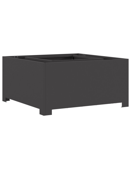 Braciere Quadrato Nero 80x80x40 cm Acciaio