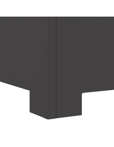 Braciere Quadrato Nero 80x80x40 cm Acciaio