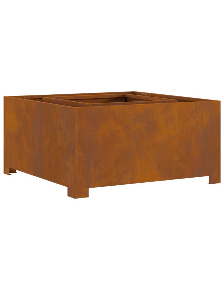 Focolare Quadrato 80x80x40 cm in Acciaio Invecchiato