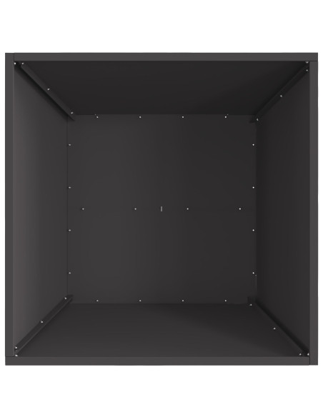 Braciere Quadrato Nero 60x60x30 cm Acciaio