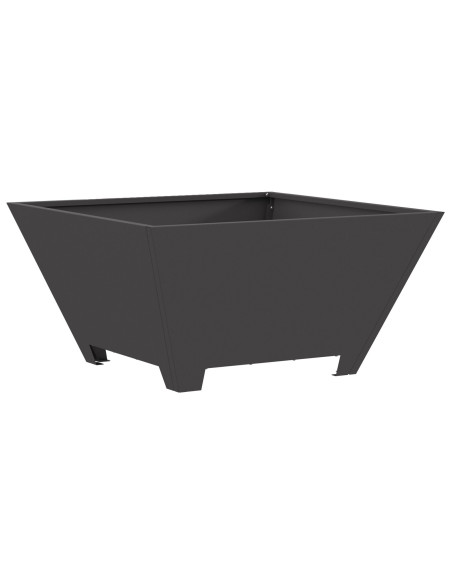 Braciere Quadrato Nero 60x60x30 cm Acciaio
