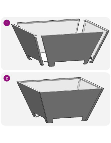 Focolare Marrone 60 x 60 x 30 cm Acciaio CorTen