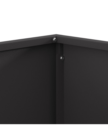 Focolare Quadrato Nero 80x80x40 cm Acciaio