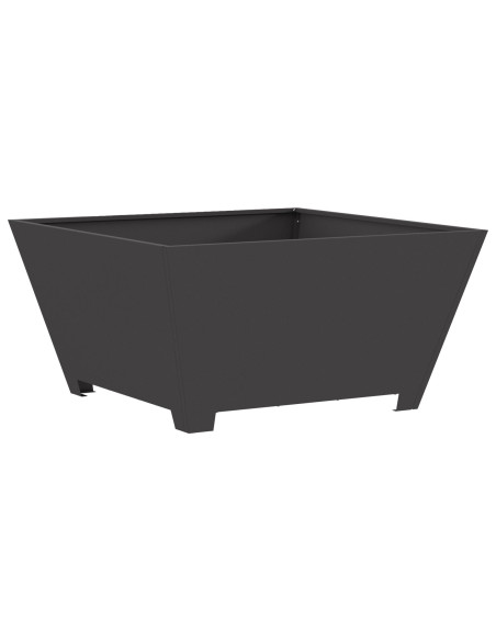 Focolare Quadrato Nero 80x80x40 cm Acciaio
