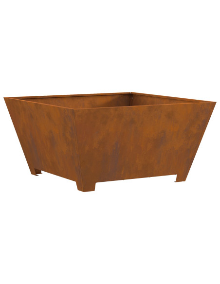 Focolare Quadrato 80x80x40 cm in Acciaio Invecchiato