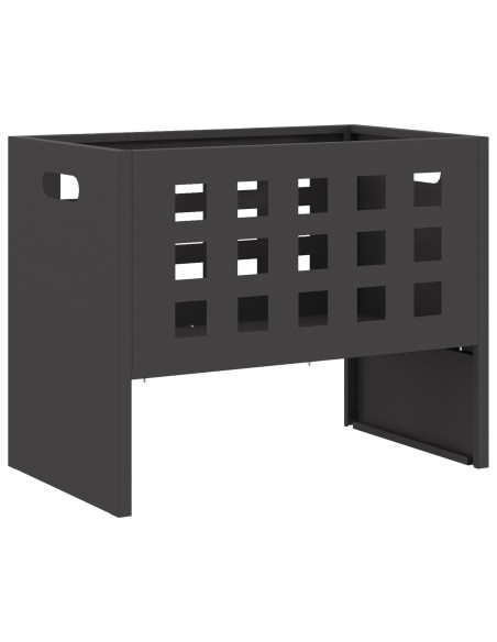 Focolare Retangolare Nero 50x30x40 cm Acciaio