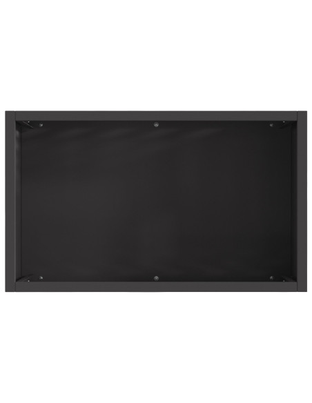 Focolare Retangolare Nero 50x30x40 cm Acciaio