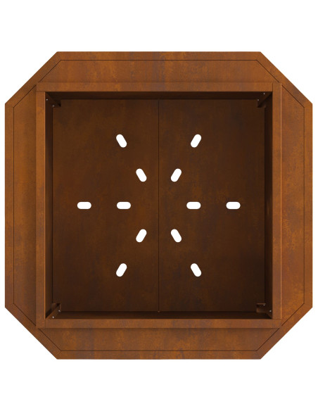 Focolare senza fumi  58x58x51 cm in Acciaio Invecchiato