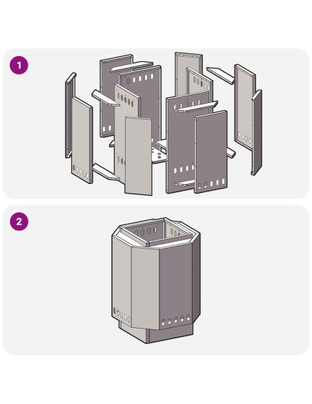 Focolare Senza Fumi Marrone 48 x 48 x 51 cm