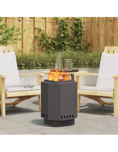 Focolare Senza Fumi Nero 38 x 38 x 51 cm Acciaio
