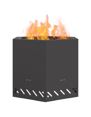 Focolare Senza Fumi Nero 58 x 58 x 51 cm Acciaio