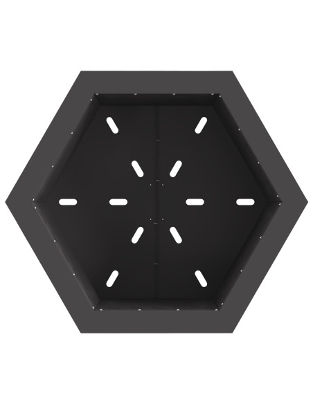 Braciere Senza Fumi Esagonale Nero 58x58x51 cm Acciaio