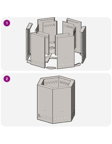 Focolare Senza Fumi Nero 48 x 48 x 51 cm Acciaio