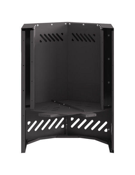 Focolare senza fumi Esagonale Nero 38x38x51 cm Acciaio