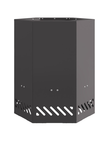 Focolare Senza Fumi Nero 38 x 38 x 51 cm Acciaio