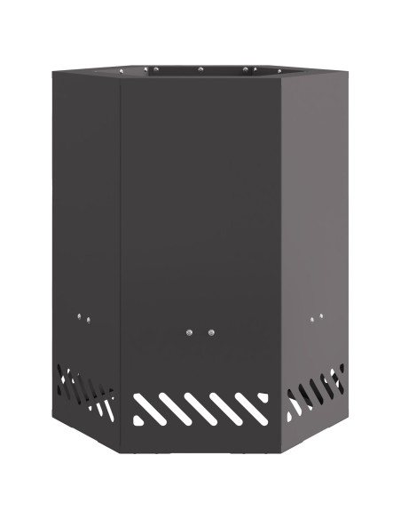 Focolare senza fumi Esagonale Nero 38x38x51 cm Acciaio